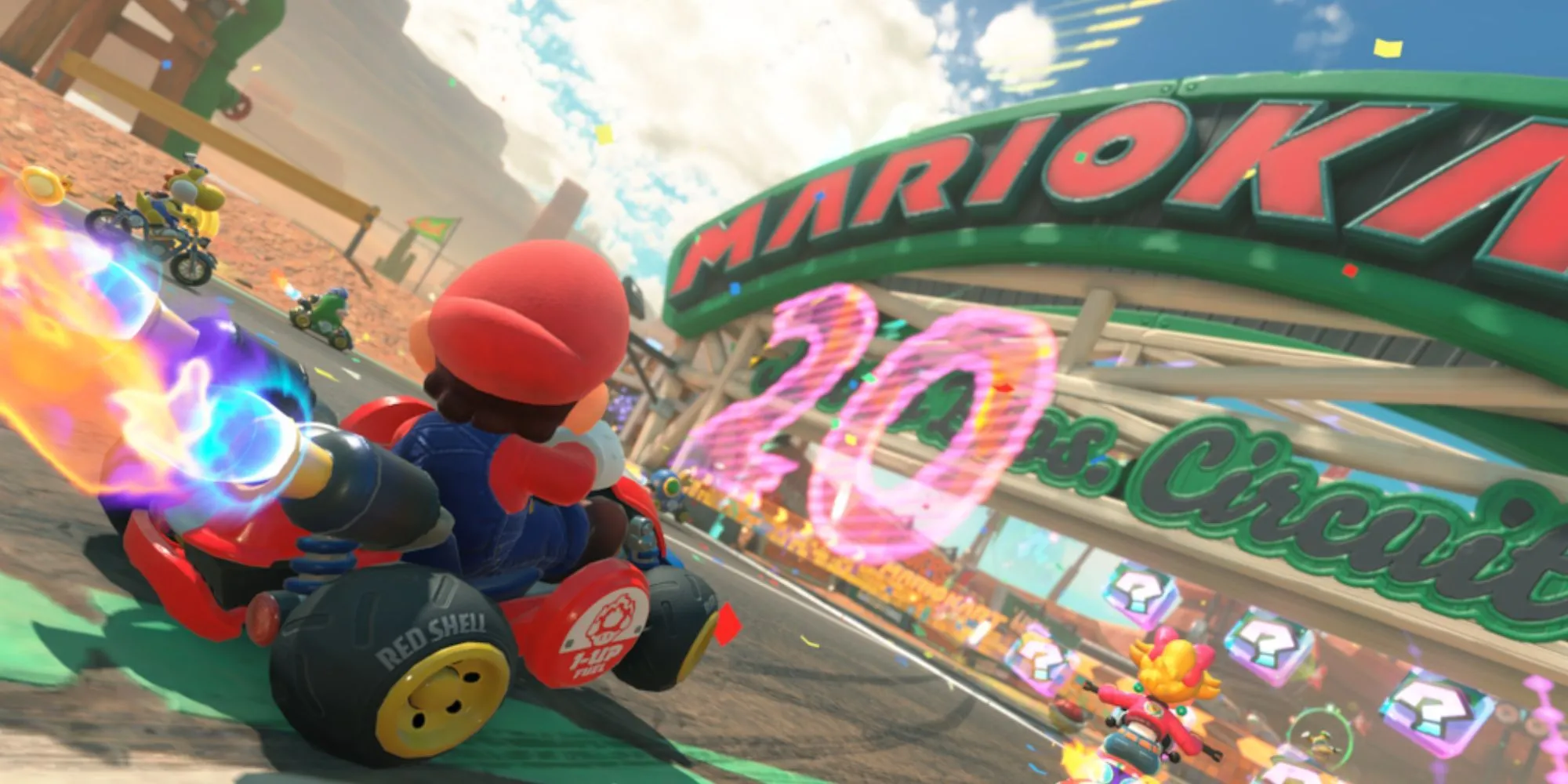 Hình ảnh liên quan đến game Mario Kart World, tựa game được mong đợi trên Nintendo Switch 2