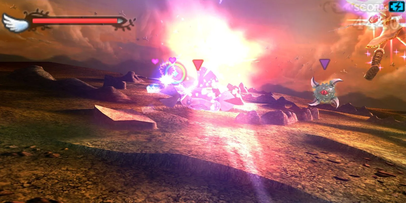 Hình ảnh nhân vật Dark Pit trong màn chơi của Kid Icarus Uprising