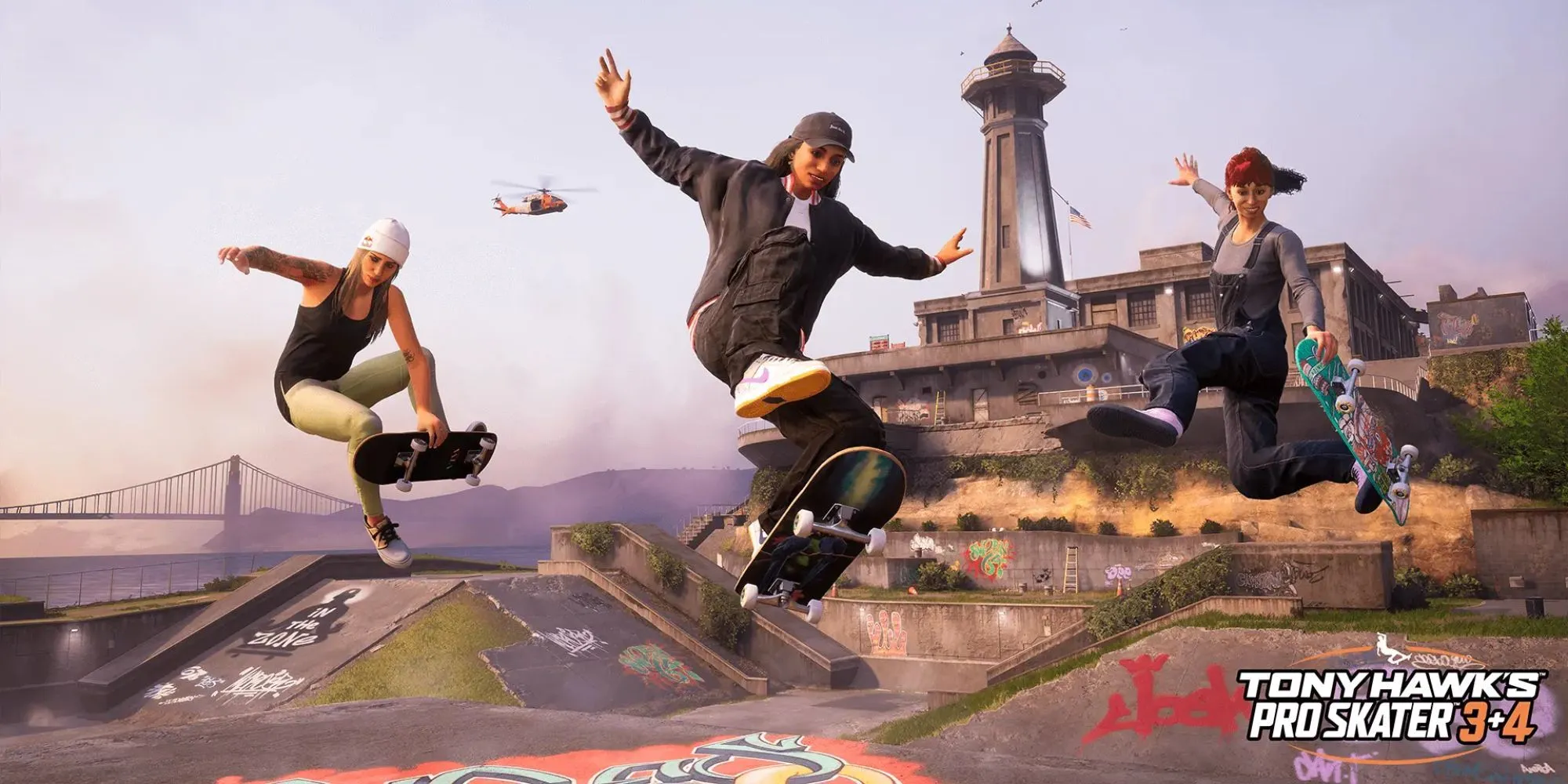 Hình ảnh quảng cáo cho Tony Hawk's Pro Skater 3+4, dòng game trượt ván khác đang trở lại
