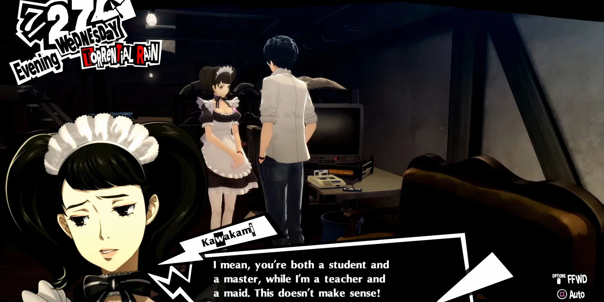 Joker thổ lộ tình cảm với Kawakami trong game Persona 5 Royal