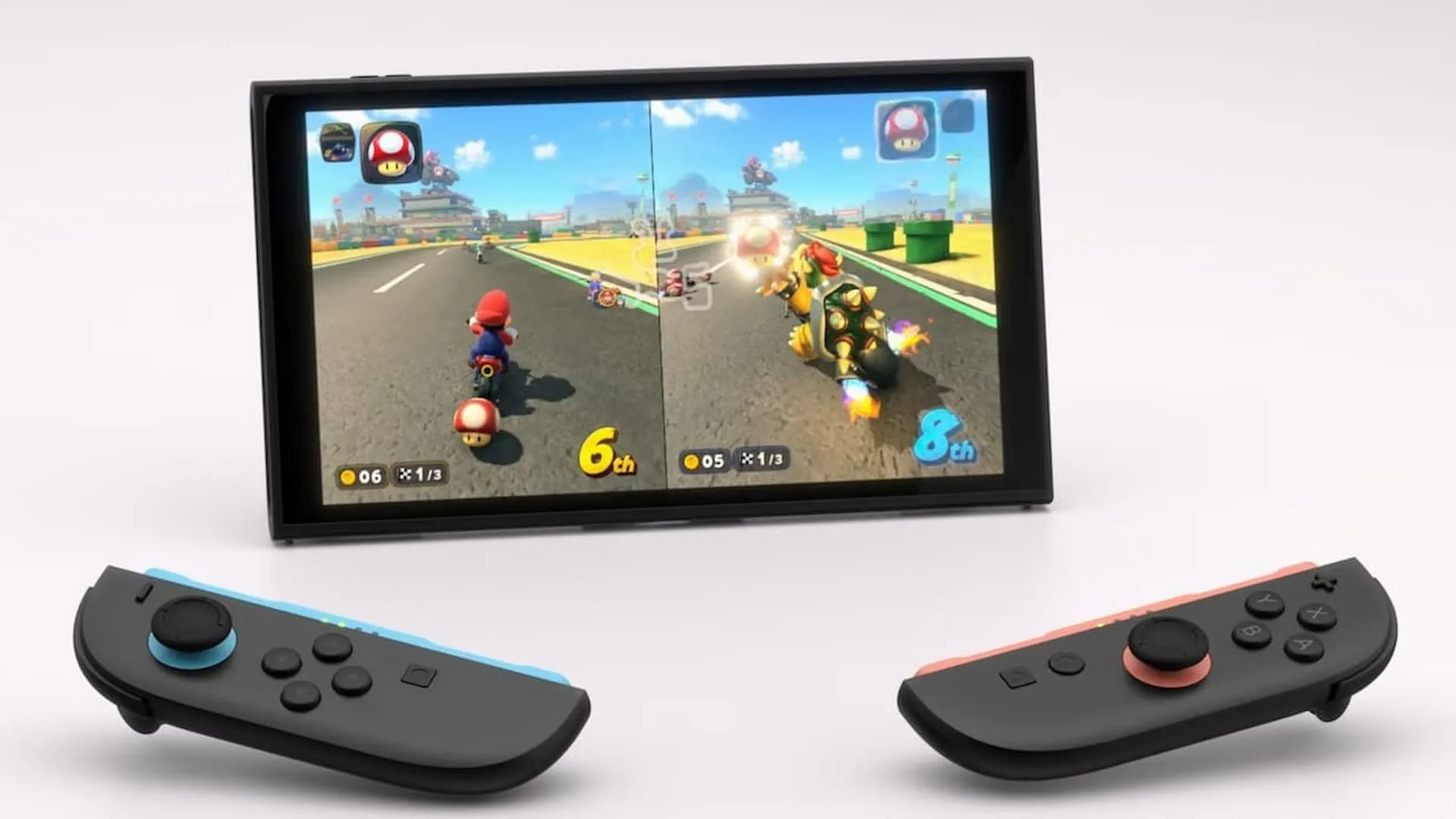 Máy chơi game Nintendo Switch 2 hiển thị hình ảnh Mario Kart World