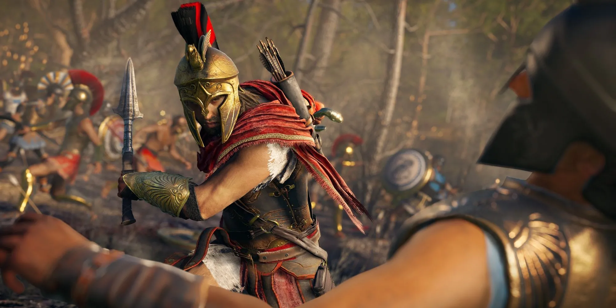 Nhân vật Alexios chiến đấu tại Hy Lạp cổ đại trong Assassin's Creed Odyssey