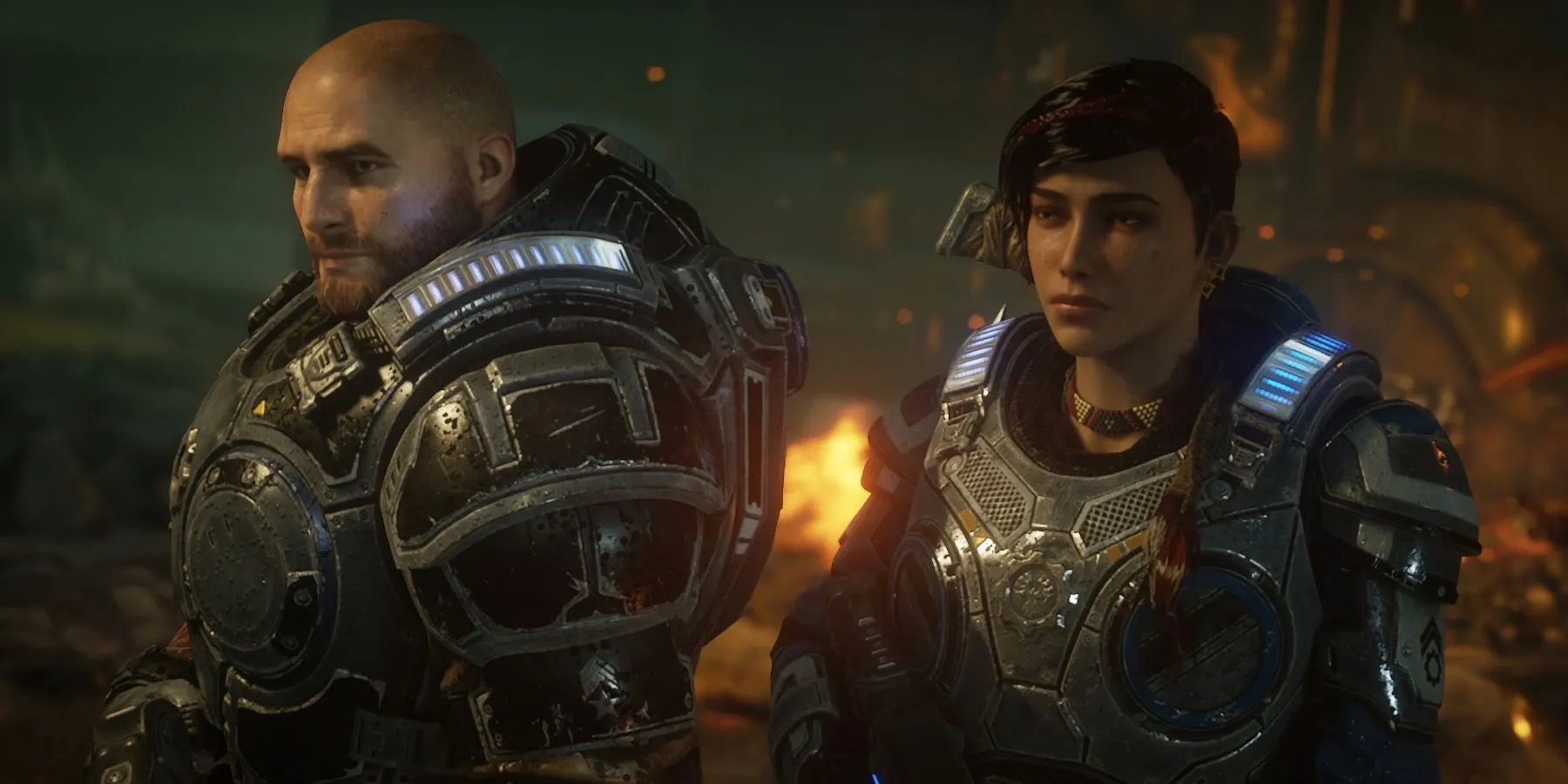 Nhân vật Kait Diaz và James Fenix trong Gears 5