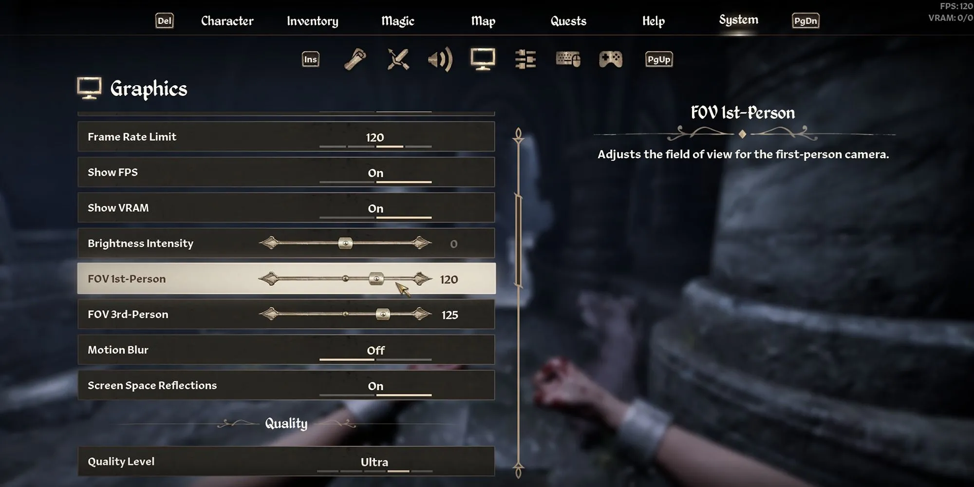 oblivion remastered video settings menu