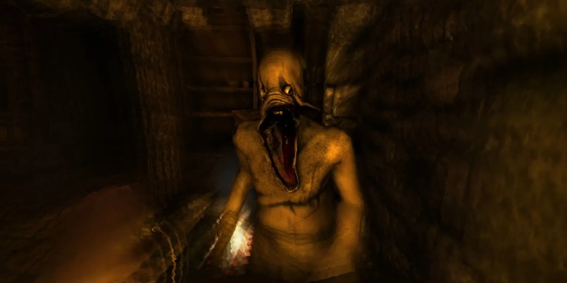 Quái vật Gatherer hút máu Daniel trong Amnesia The Dark Descent