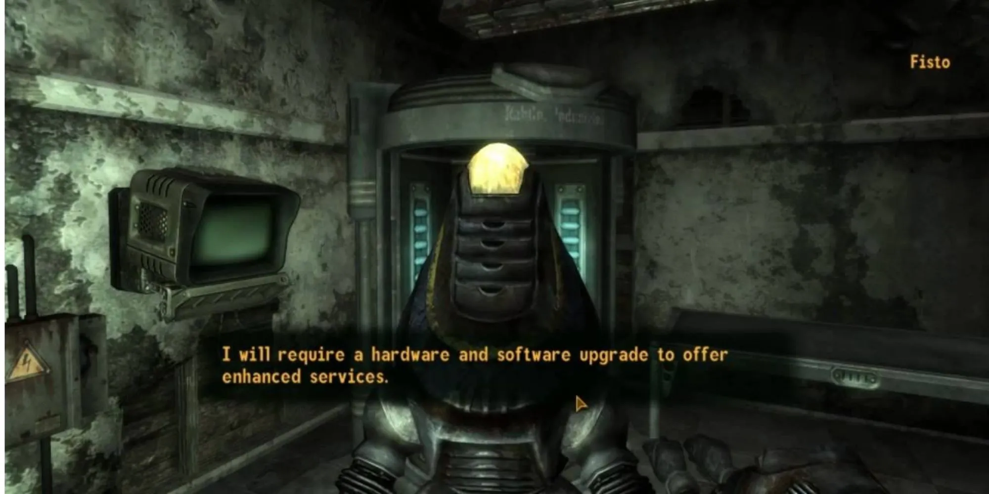 Robot Fisto trong game Fallout New Vegas với cánh tay máy