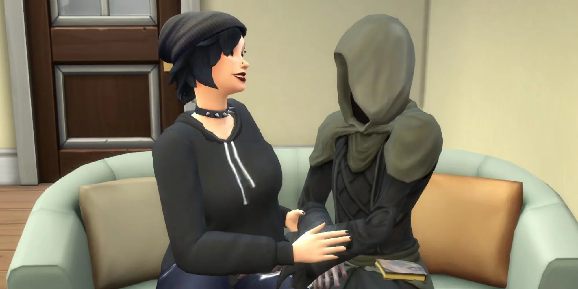 Sims đang lãng mạn với nhân vật Thần Chết trong The Sims 4