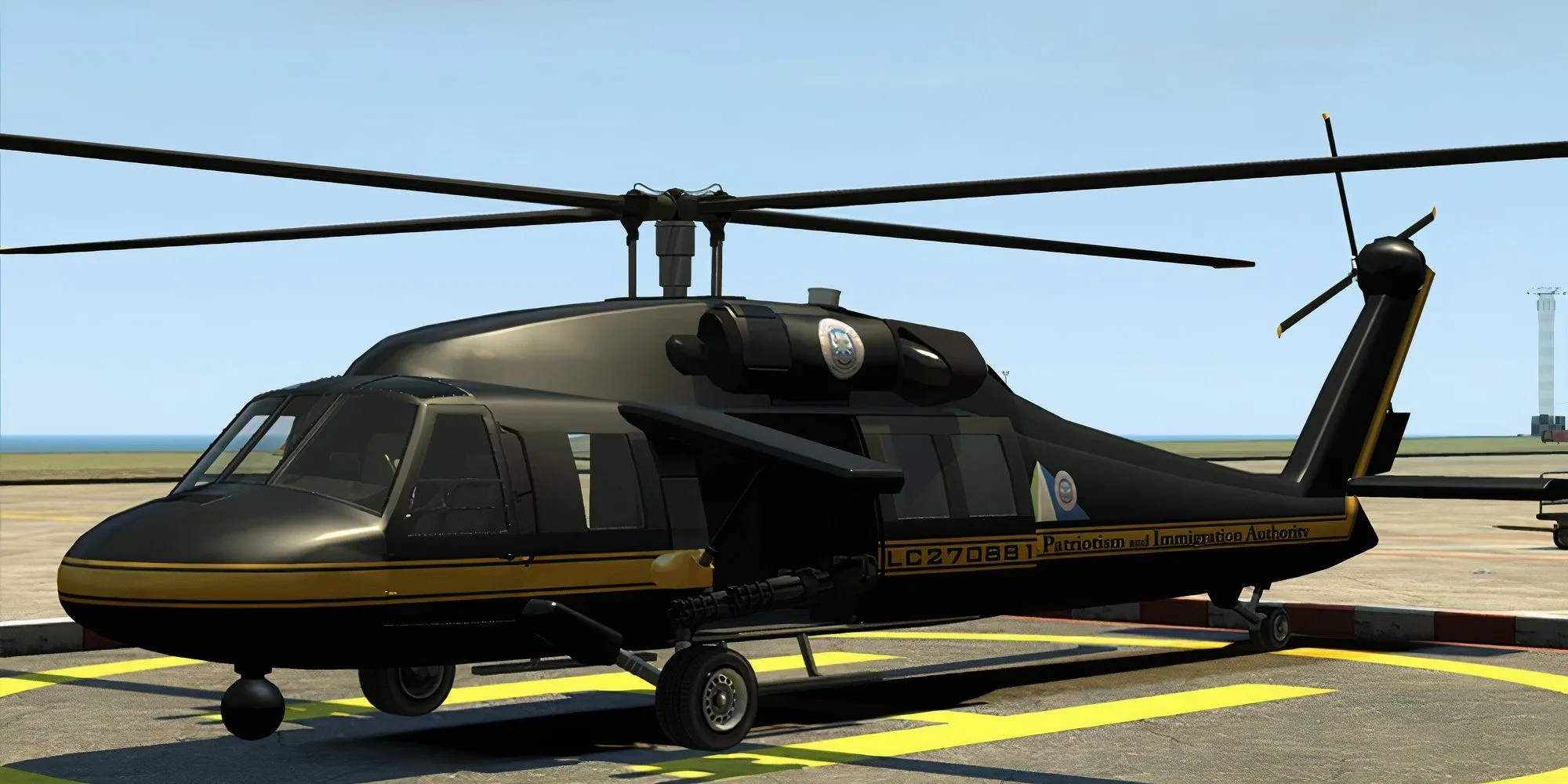 Trực thăng Annihilator bay trên bầu trời Liberty City trong GTA IV