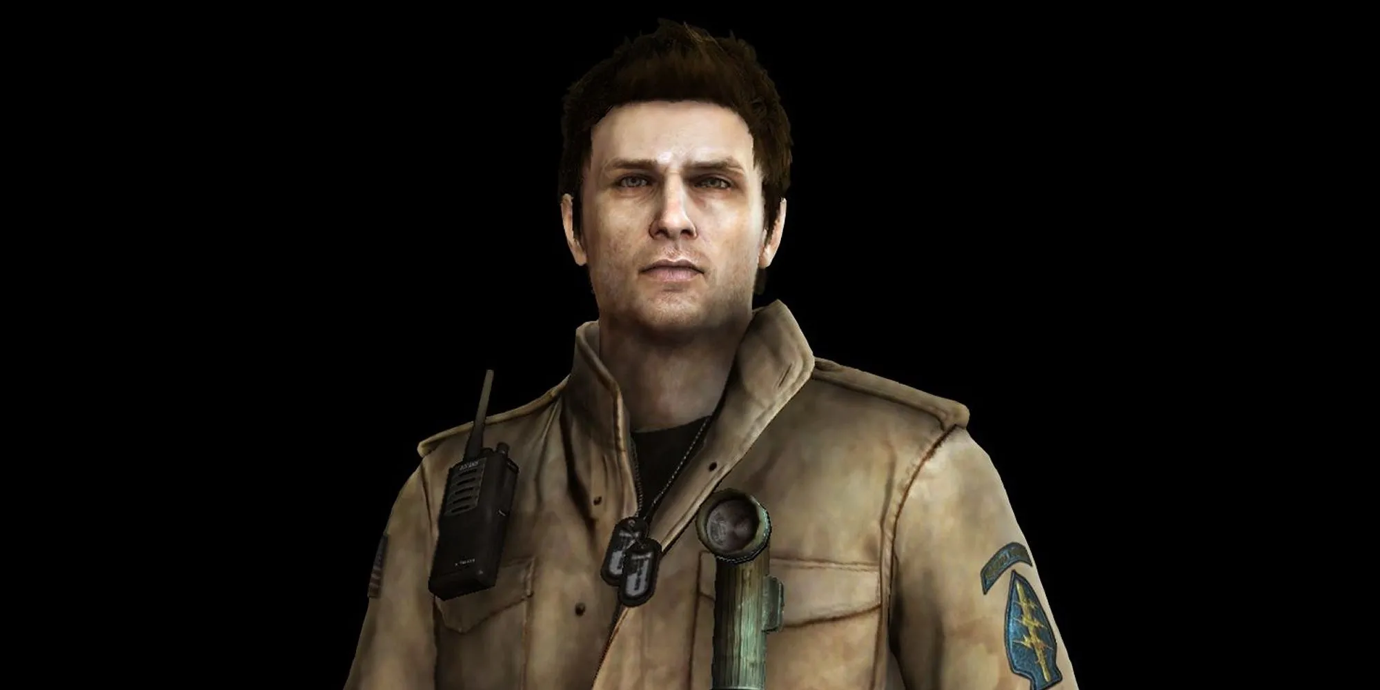 Alex Shepherd với vẻ ngoài điềm tĩnh, sẵn sàng chiến đấu trong Silent Hill Homecoming.