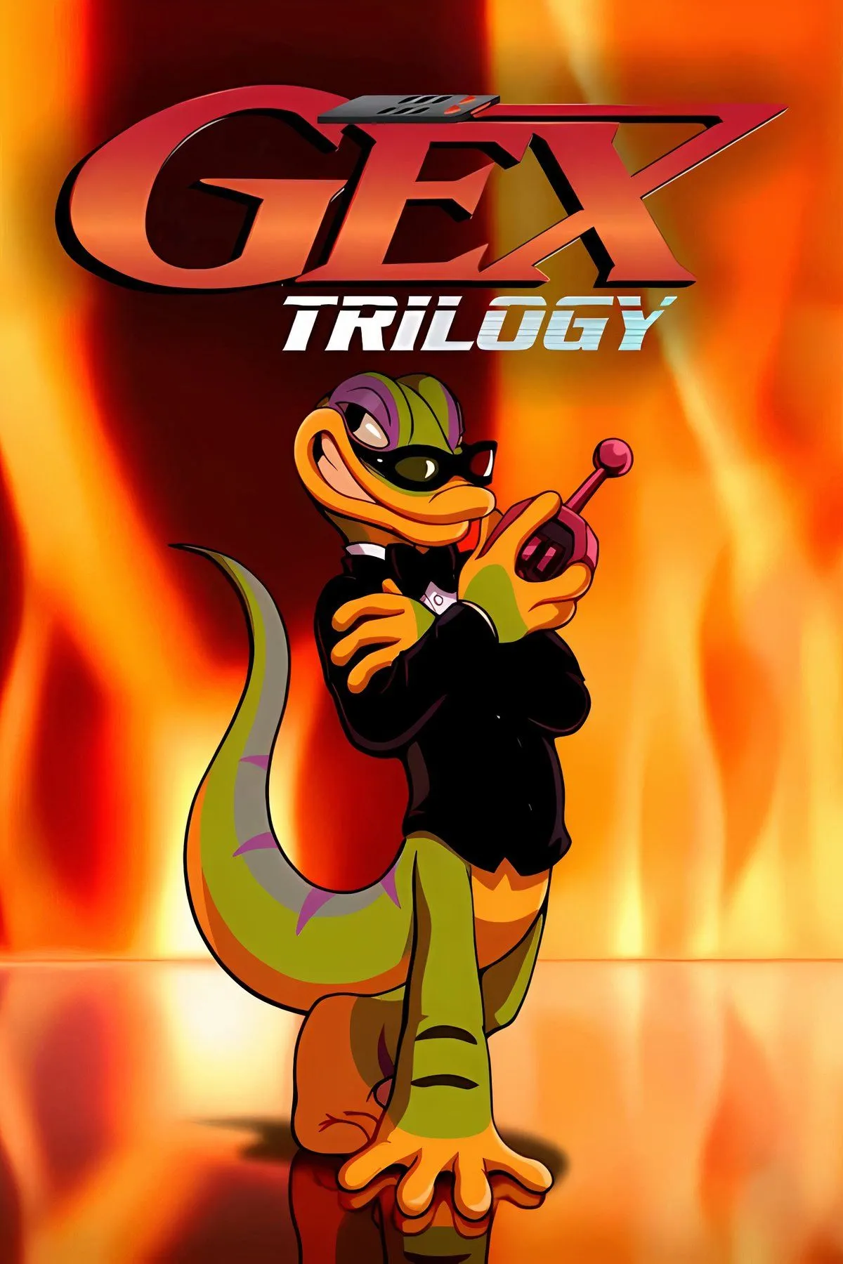 Bìa Gex Trilogy, tái hiện gecko Gex huyền thoại