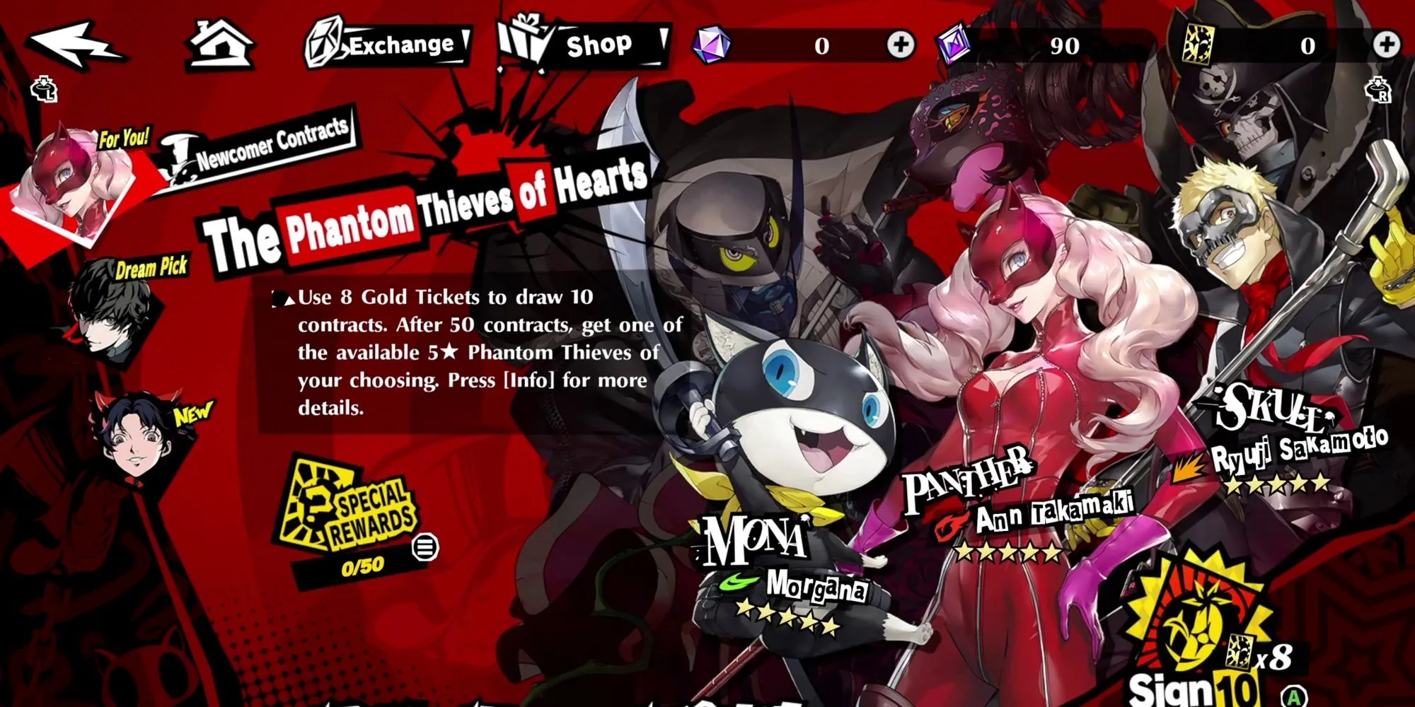 Các loại Banner Gacha chính trong hệ thống Persona 5 The Phantom X
