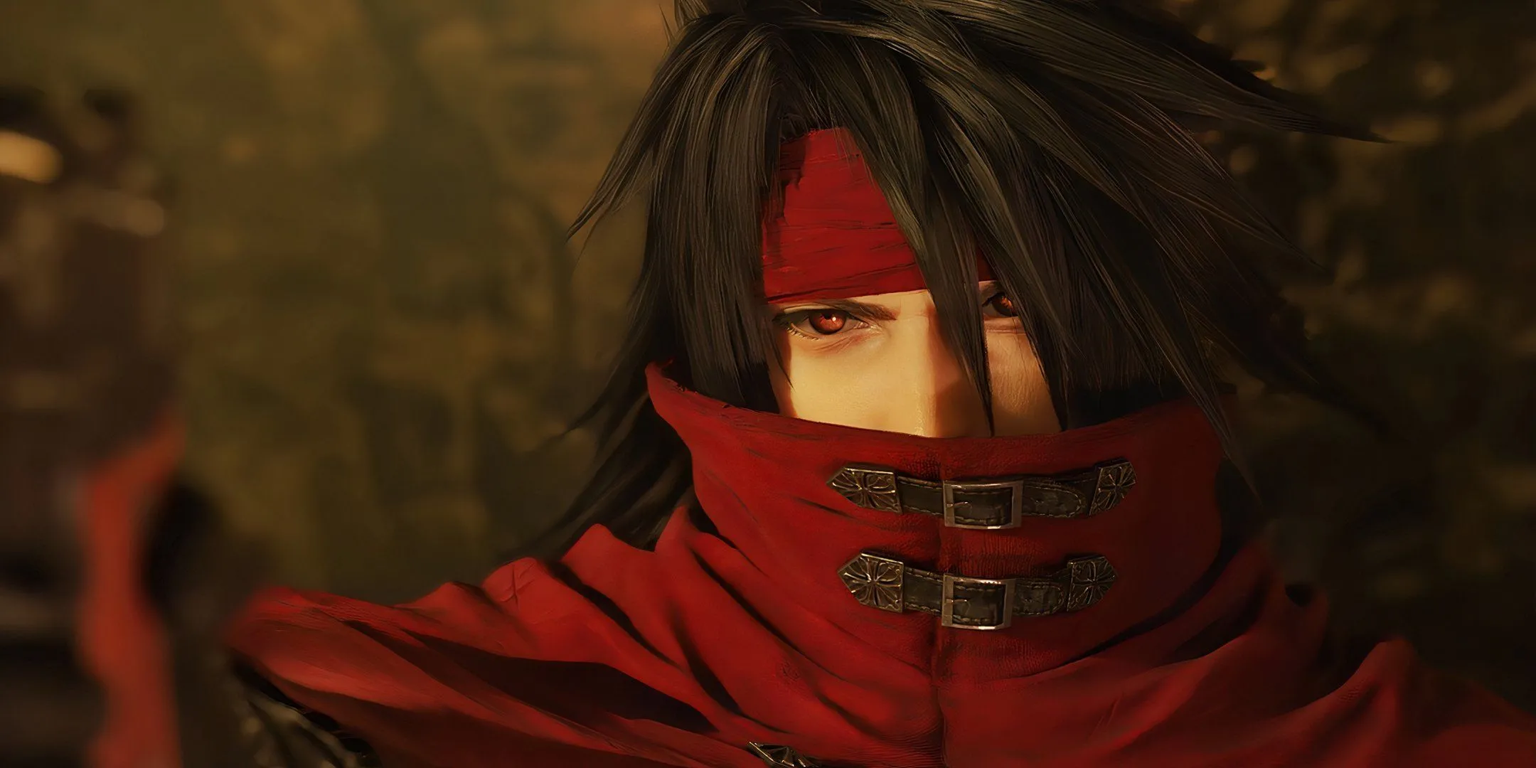 Cận cảnh khuôn mặt của Vincent Valentine từ Final Fantasy 7.