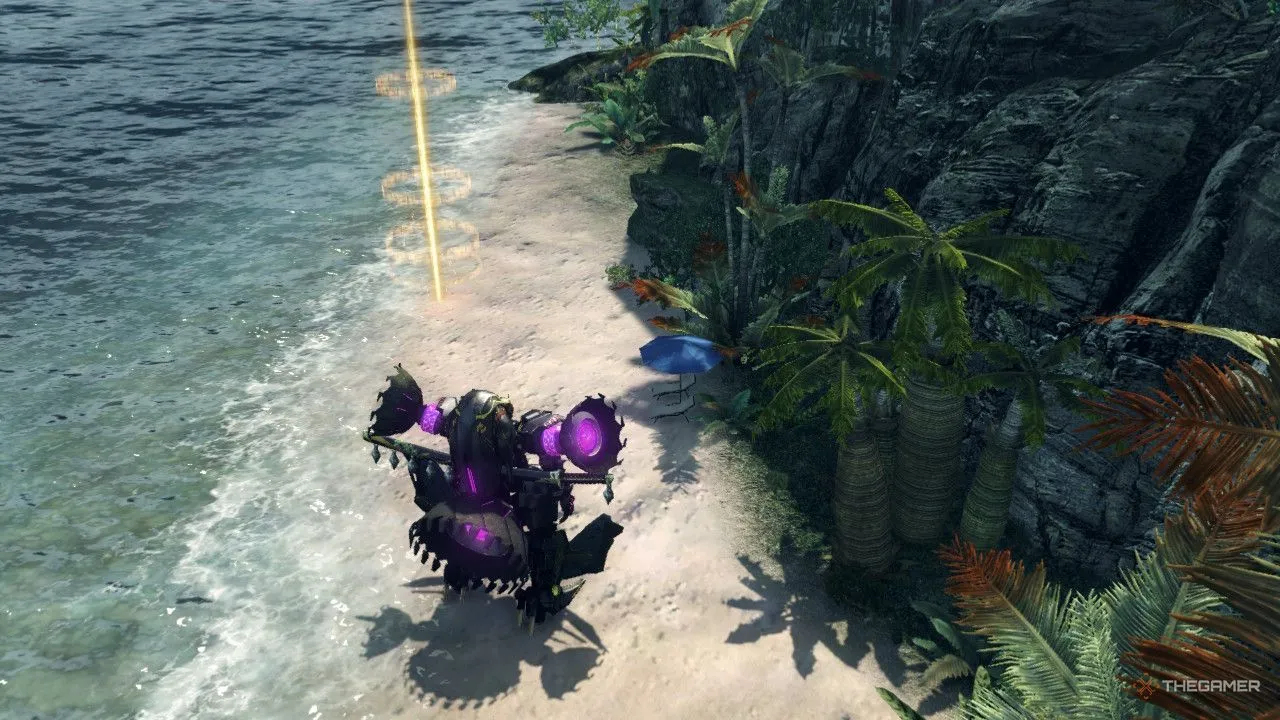 Cảnh quan bờ biển Idyll tuyệt đẹp trong thế giới Mira của Xenoblade Chronicles X.