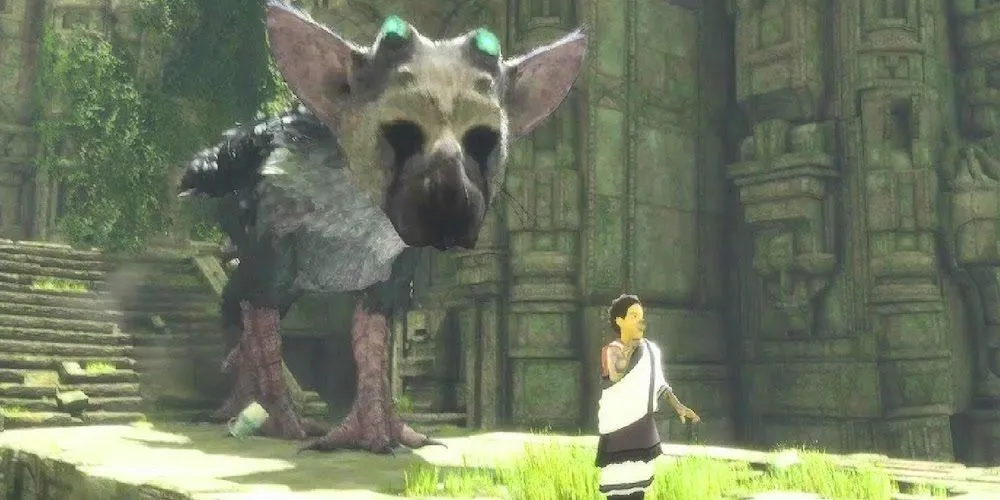 Cậu bé và người bạn khổng lồ Trico trong The Last Guardian, biểu tượng của hành trình phát triển gian nan nhưng cuối cùng cũng thành công.