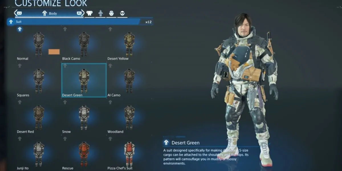 Desert Green Suit giúp Sam ẩn mình trong môi trường rừng xanh ẩm ướt Death Stranding 2