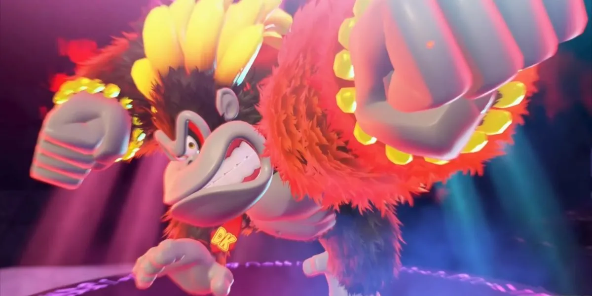 Donkey Kong biến hình thành Kong Bananza với sức mạnh vượt trội để phá hủy vật cản