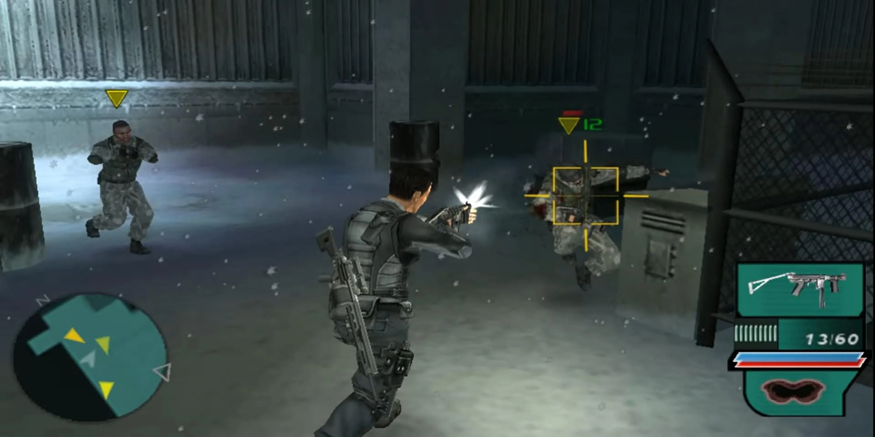 Gabe Logan thực hiện một pha bắn súng stealth đầy căng thẳng trong Syphon Filter: Dark Mirror, khẳng định chất lượng console trên PSP.