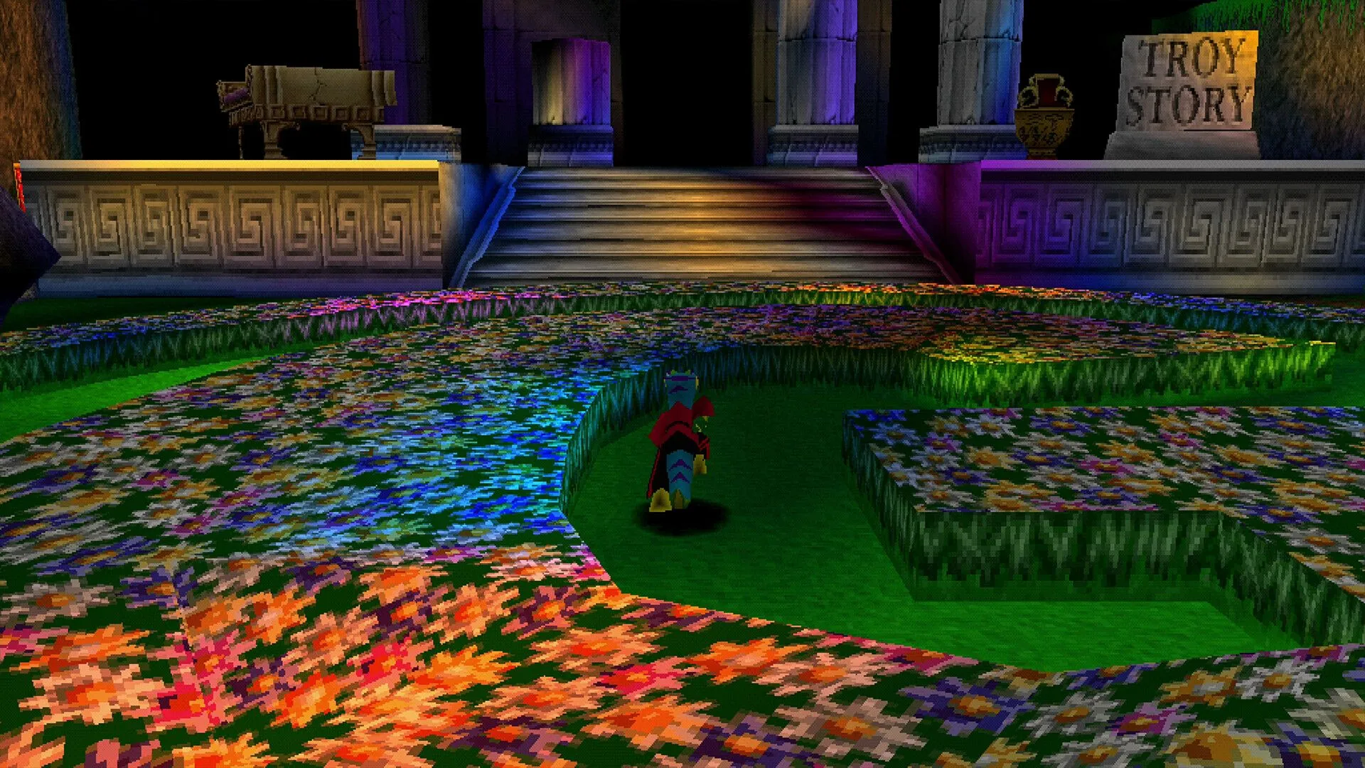 Gex sử dụng khả năng bám tường đặc trưng trong thiết kế màn chơi platformer