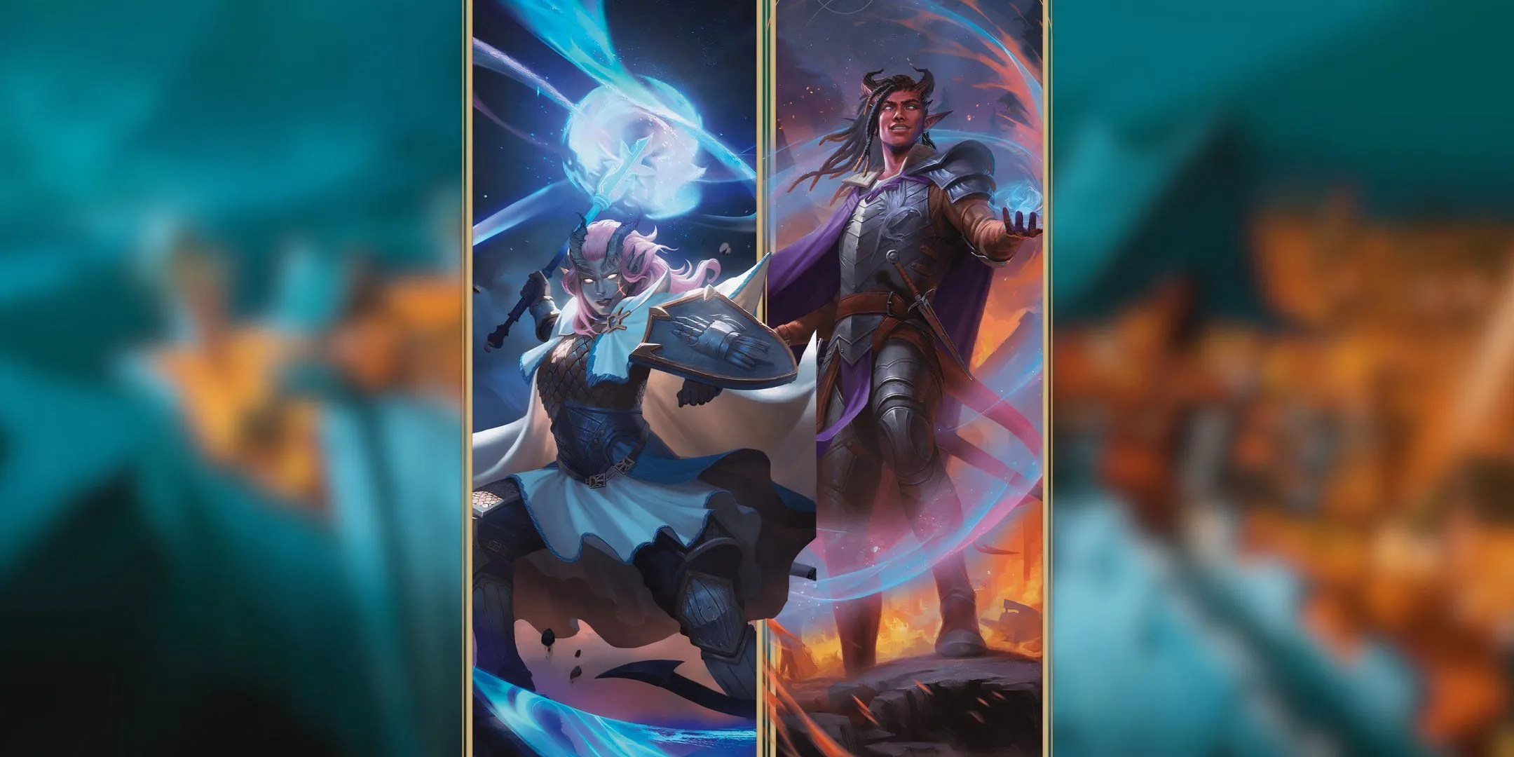 Hai pháp sư Tiefling niệm chú, minh họa hiệu ứng phép Mage Hand sau cập nhật của Feat Telekinetic