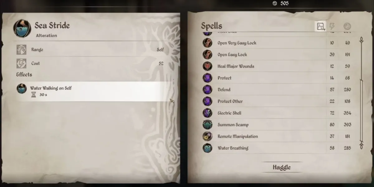 Hiệu ứng phép Sea Stride cho phép nhân vật đi bộ trên mặt nước trong Oblivion Remastered, mở rộng khả năng khám phá và thoát hiểm.
