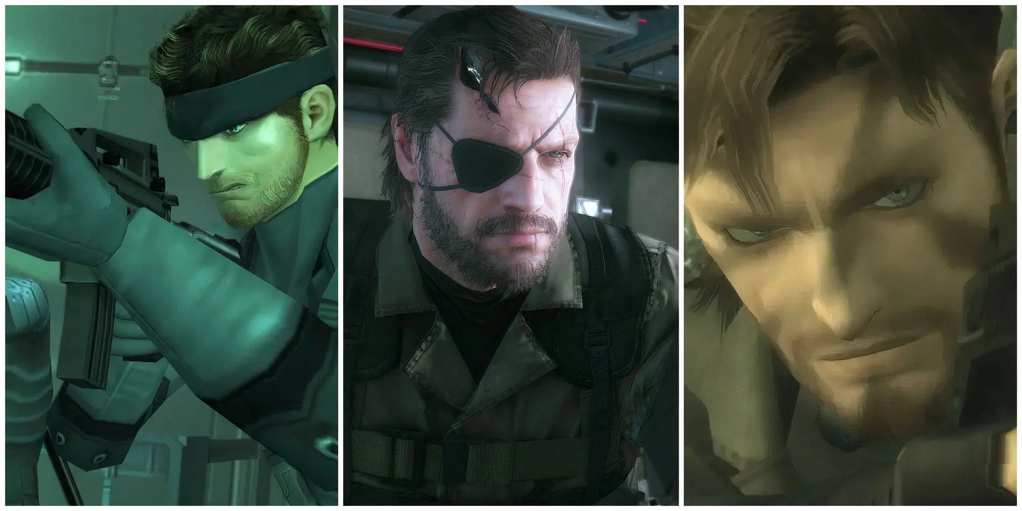 Hình ảnh các phiên bản của nhân vật Snake trong series Metal Gear Solid