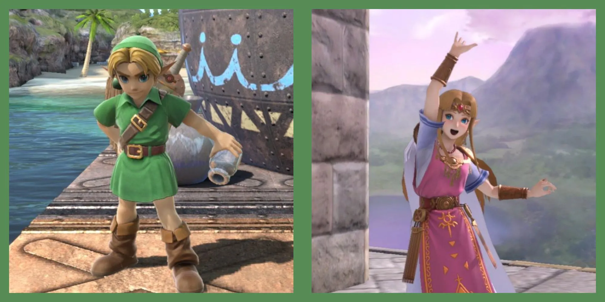 Link và Công Chúa Zelda trong tựa game đối kháng Super Smash Bros.