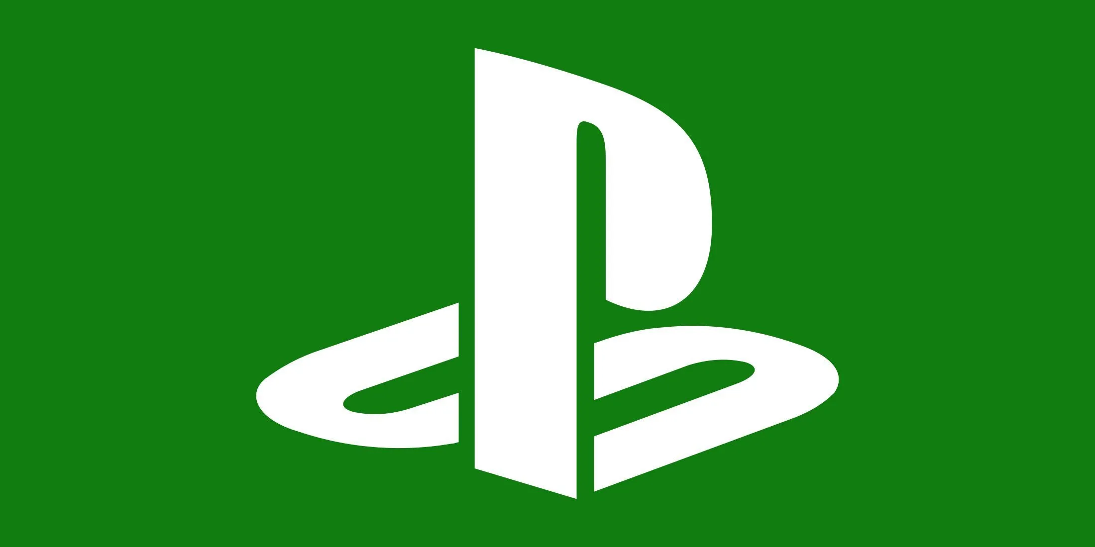Logo PlayStation trên nền màu xanh Xbox