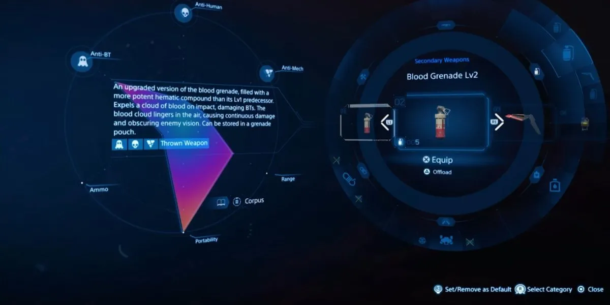 Lựu Đạn Máu Lv2 - Vũ khí chiến thuật đa dụng trong Death Stranding 2