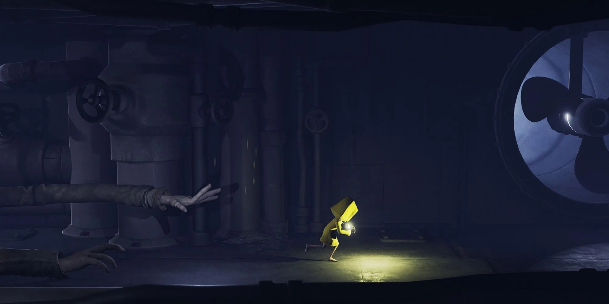 Mono chạy trốn khỏi sinh vật khổng lồ trong thế giới ám ảnh của Little Nightmares 2