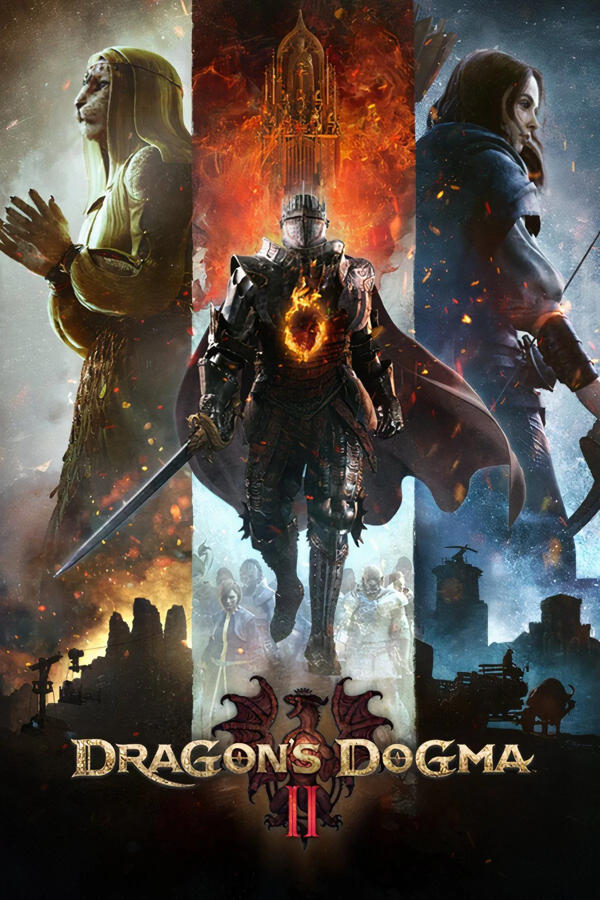 Một cảnh chiến đấu với quái vật trong thế giới Dragon's Dogma 2
