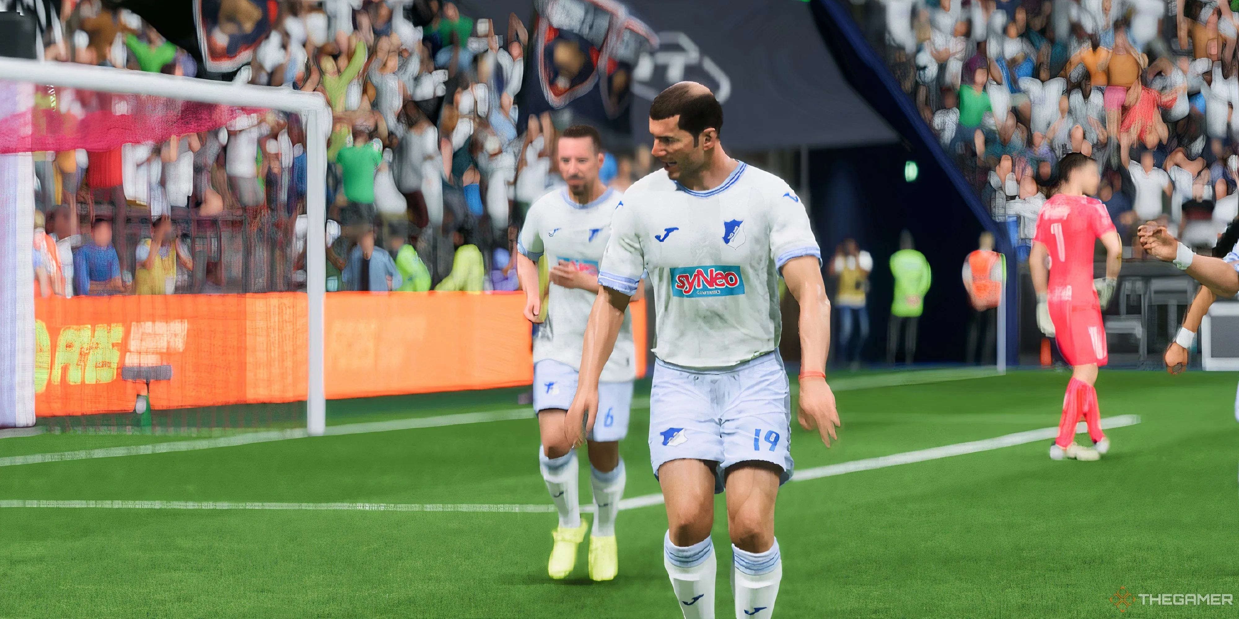 Một người chơi ăn mừng sau khi ghi bàn trong EA Sports FC 25, trong khi đối thủ có thể cân nhắc &quot;rage quit&quot;