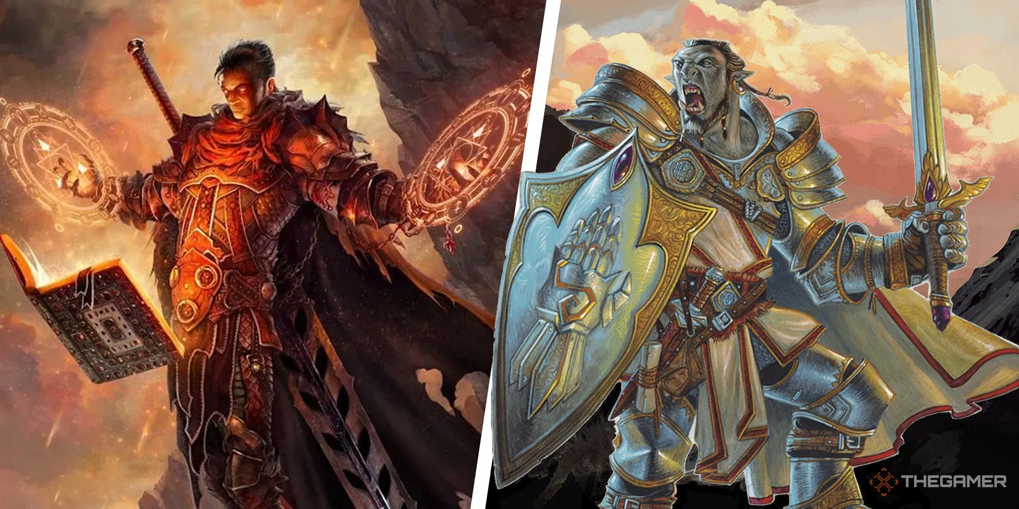 Một Paladin hùng dũng với khiên và kiếm, thể hiện trang bị phòng thủ trong Dungeons &amp; Dragons