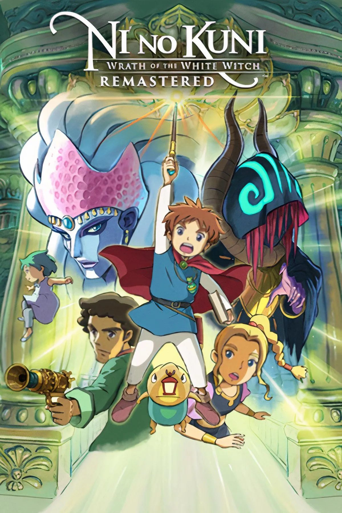 Oliver cùng những người bạn đồng hành của mình trong thế giới kỳ ảo của Ni No Kuni: Wrath Of The White Witch Remastered.