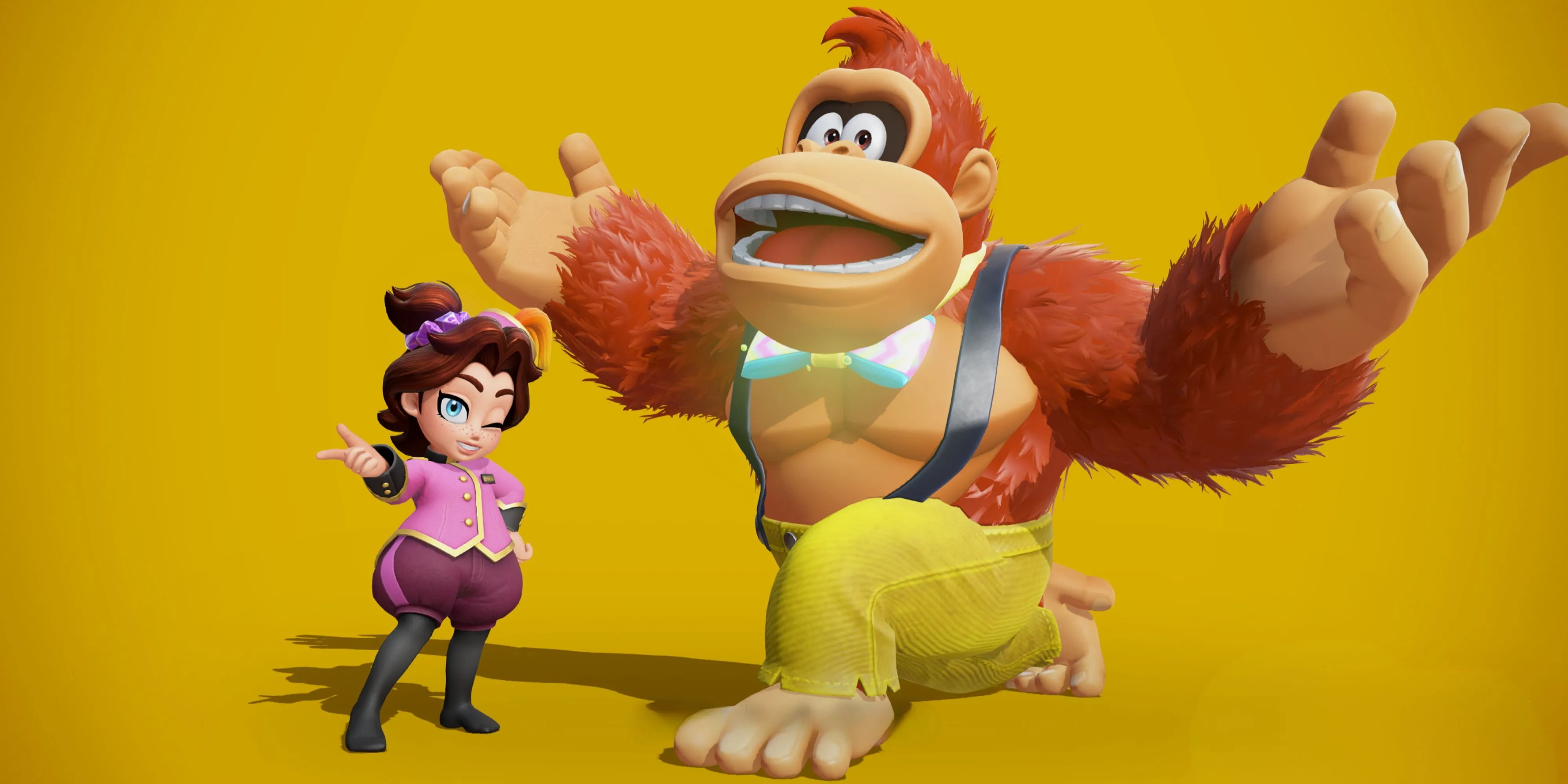 Pauline và Donkey Kong tạo dáng cùng nhau trong hình ảnh quảng bá Donkey Kong Bananza