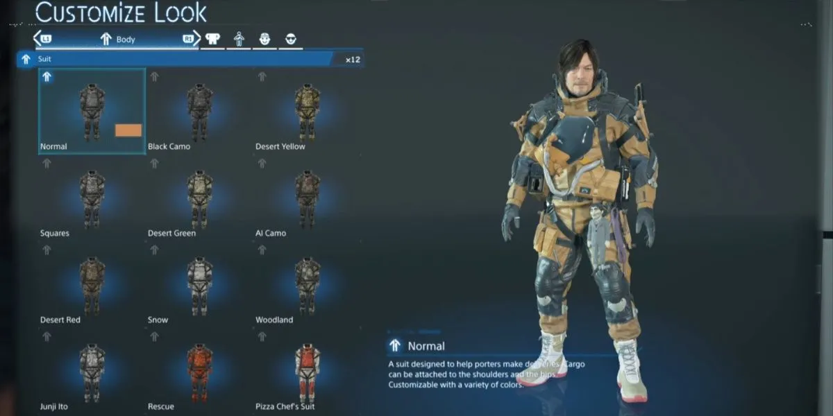 Sam Porter Bridges mặc bộ Normal Suit trong Death Stranding 2: On the Beach