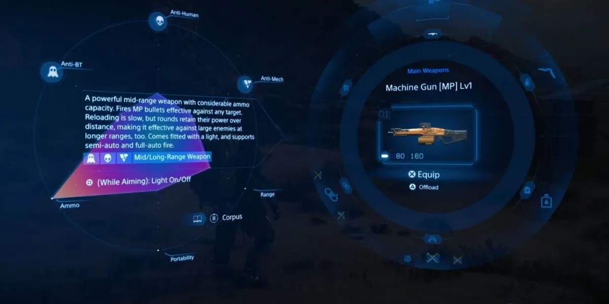 Súng Máy (MP) Lv1 - Vũ khí gây áp lực hiệu quả trong Death Stranding 2