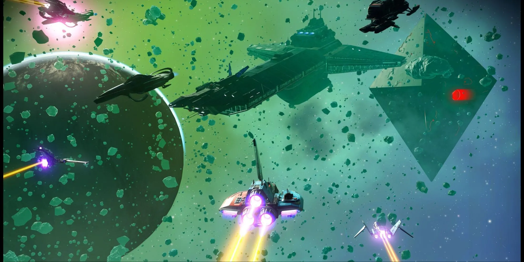 Tàu tuần dương khổng lồ trong không gian No Man's Sky