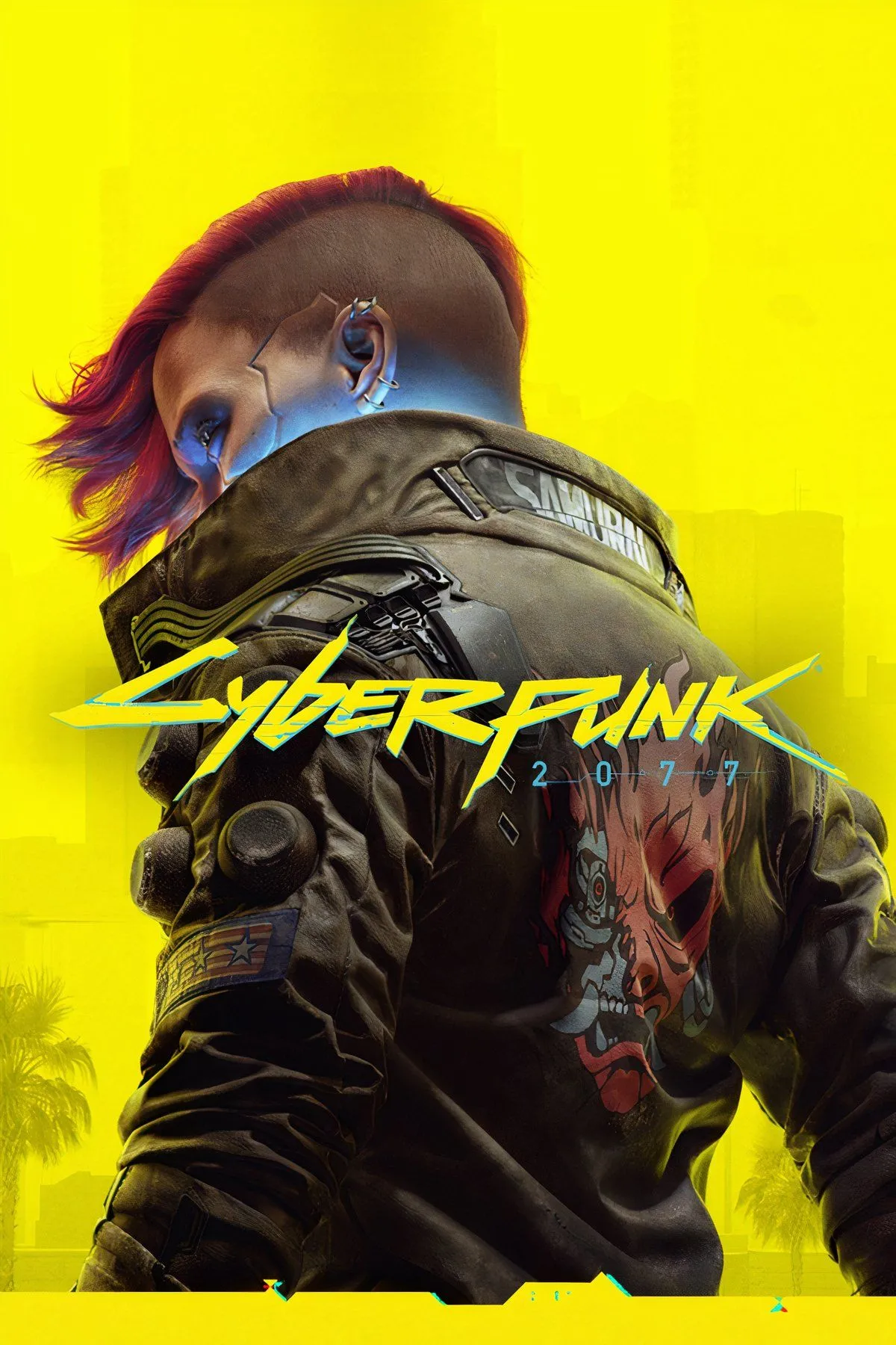 Thành phố Night City đầy màu sắc và nhân vật V trong Cyberpunk 2077