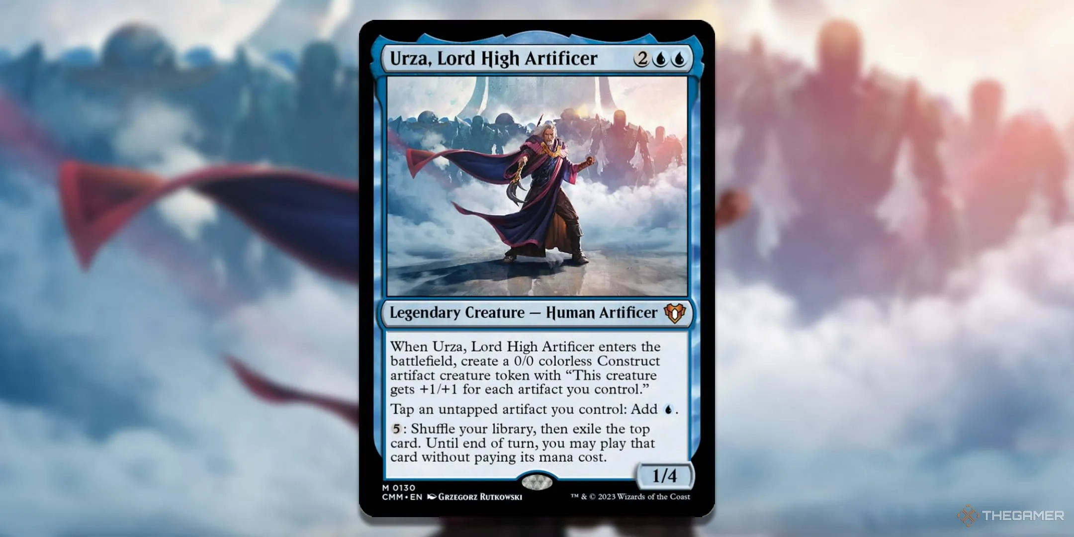 Thẻ bài huyền thoại Urza, Lord High Artificer với hình minh họa Urza quyền năng