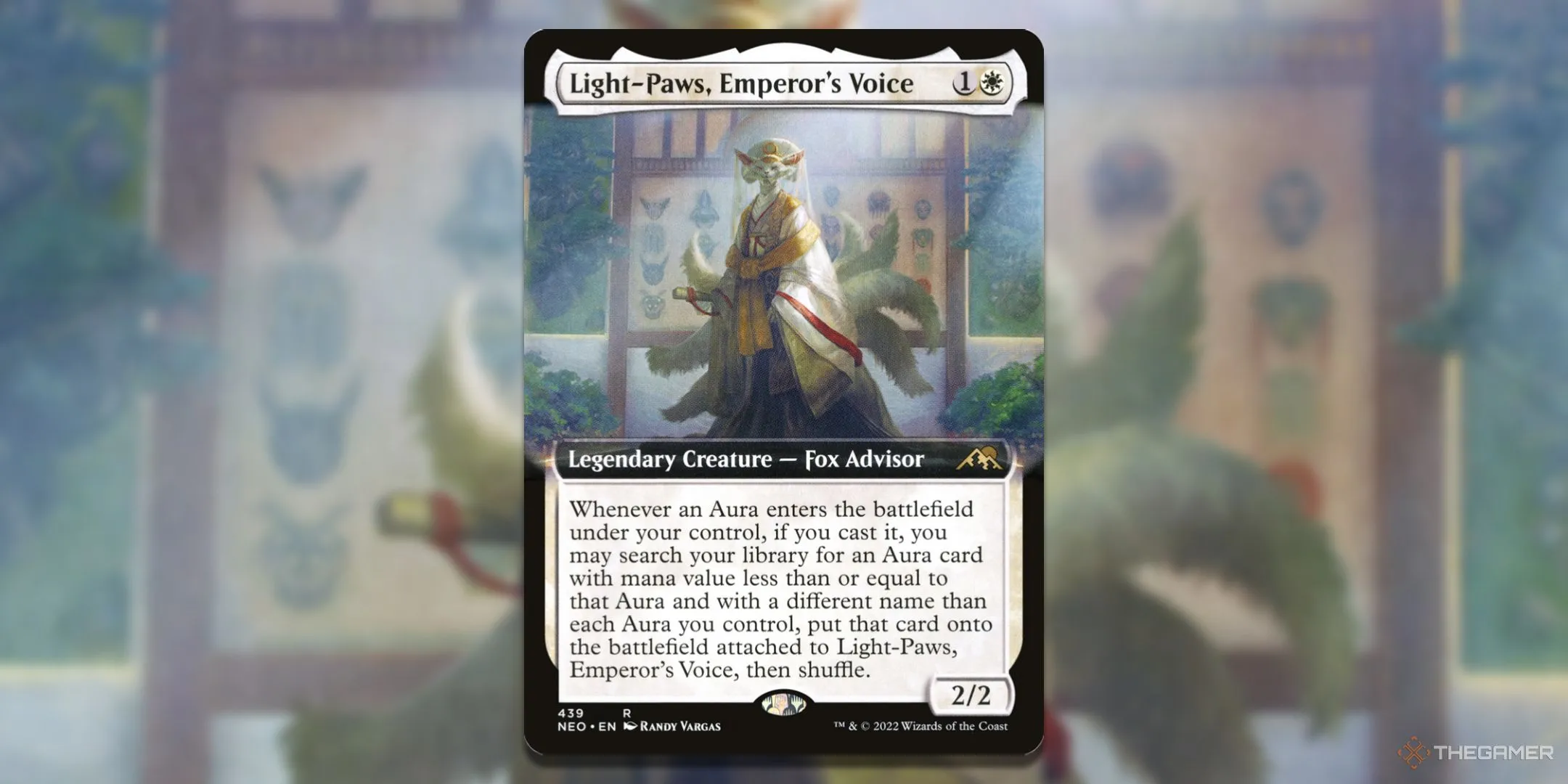 Thẻ bài Light-Paws, Emperor's Voice phiên bản Extended Art trong MTG
