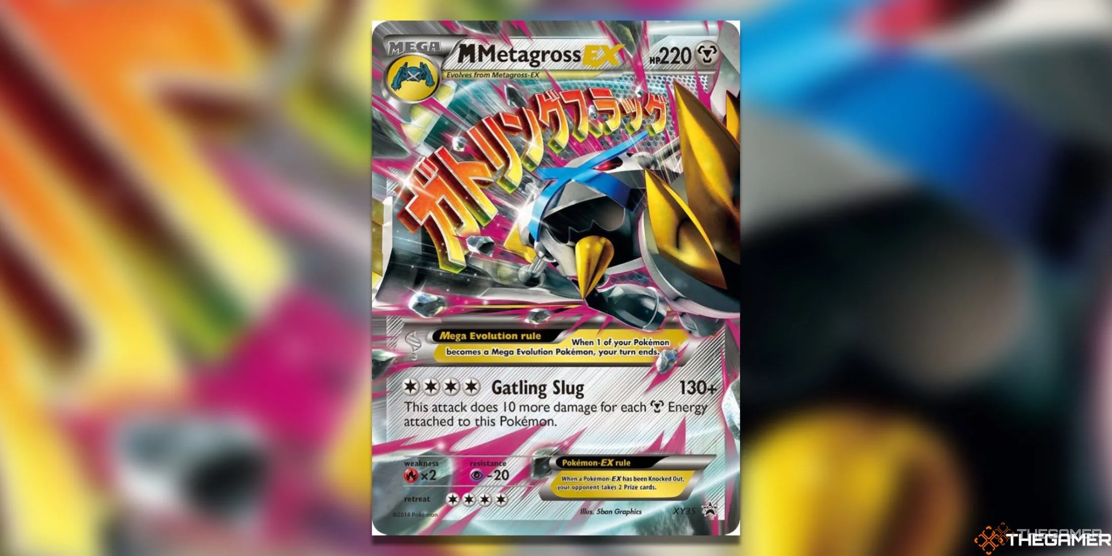 Thẻ bài Mega Evolution M Metagross Shiny từ Pokemon TCG