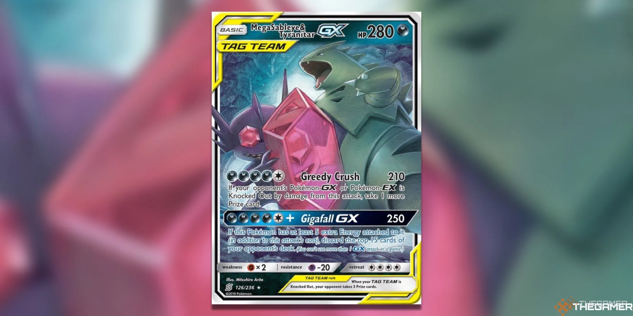 Thẻ bài Mega Evolution M Sableye và Tyranitar GX từ Pokemon TCG