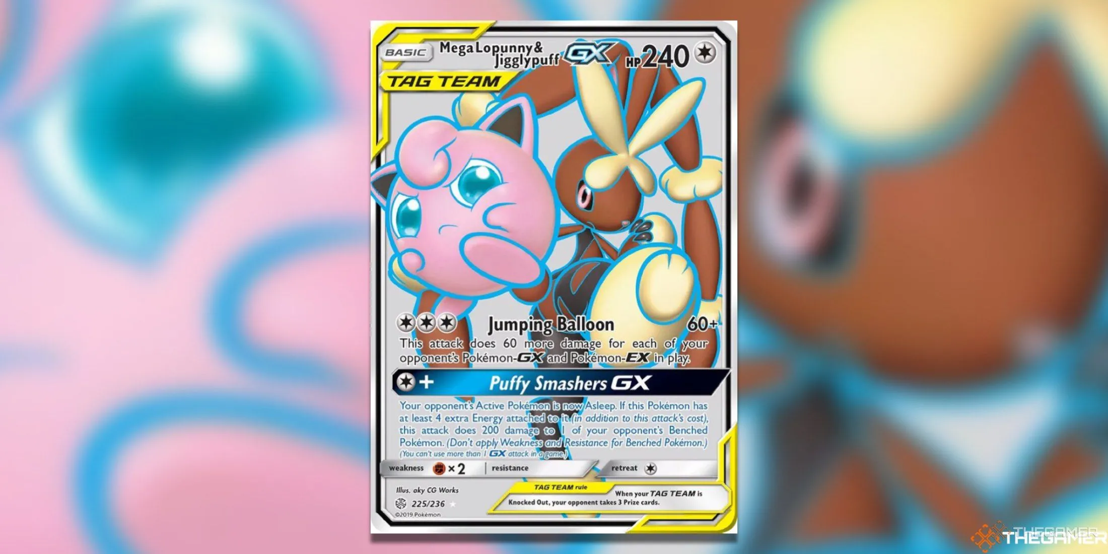 Thẻ bài Mega Evolution Mega Lopunny &amp; Jigglypuff GX từ Pokemon TCG
