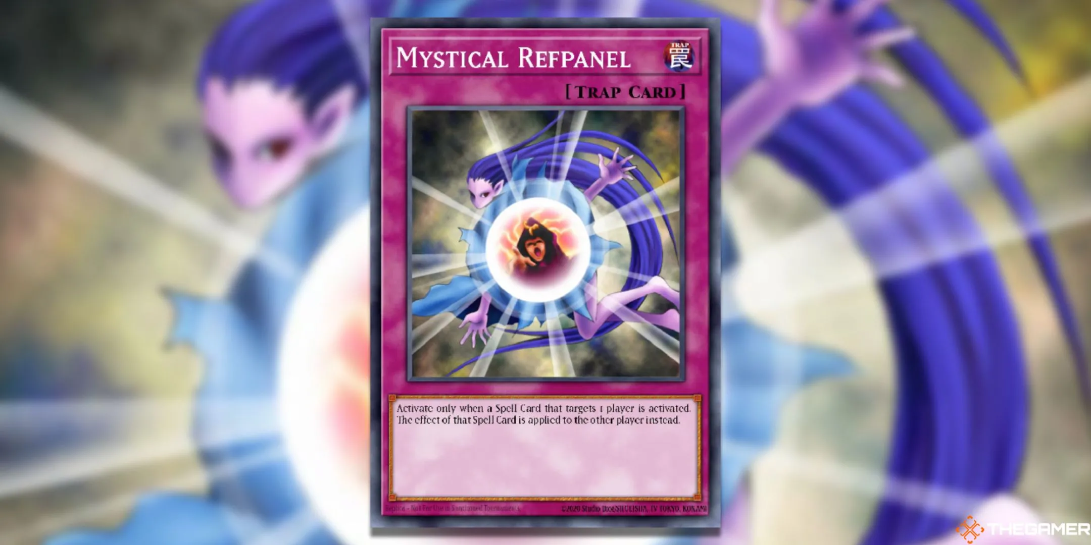 Thẻ bài phép Mystical Refpanel trong Yu-Gi-Oh! TCG, với hiệu ứng cũ khó hiểu.