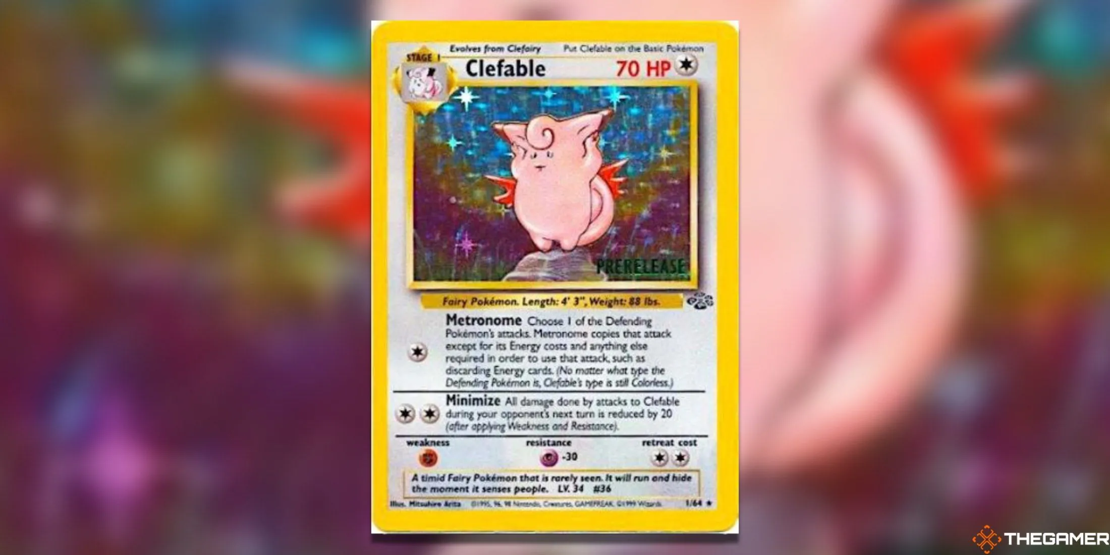 Thẻ bài Pokémon TCG Clefable Prerelease WoTC Promo