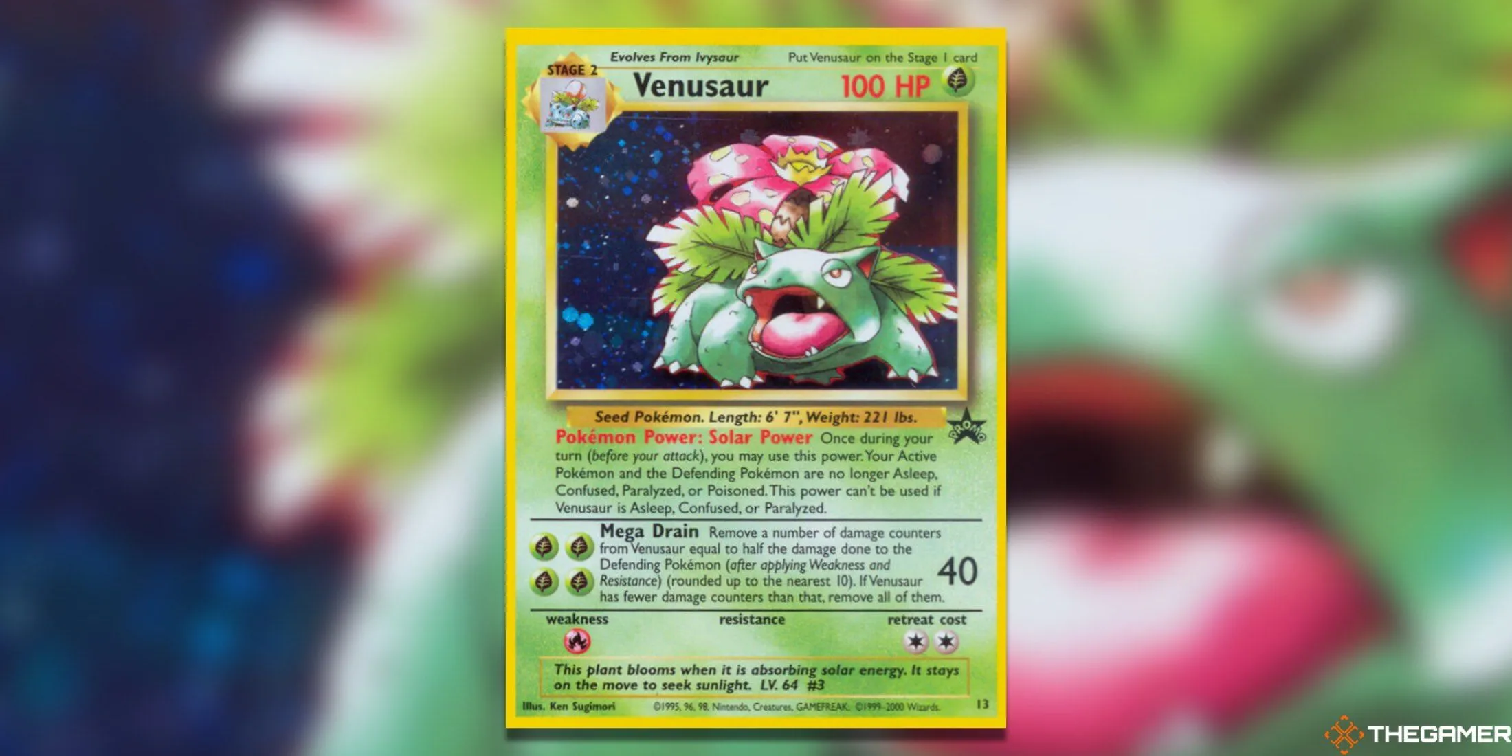 Thẻ bài Pokémon TCG Venusaur WoTC Promo với thiết kế sprite gameboy