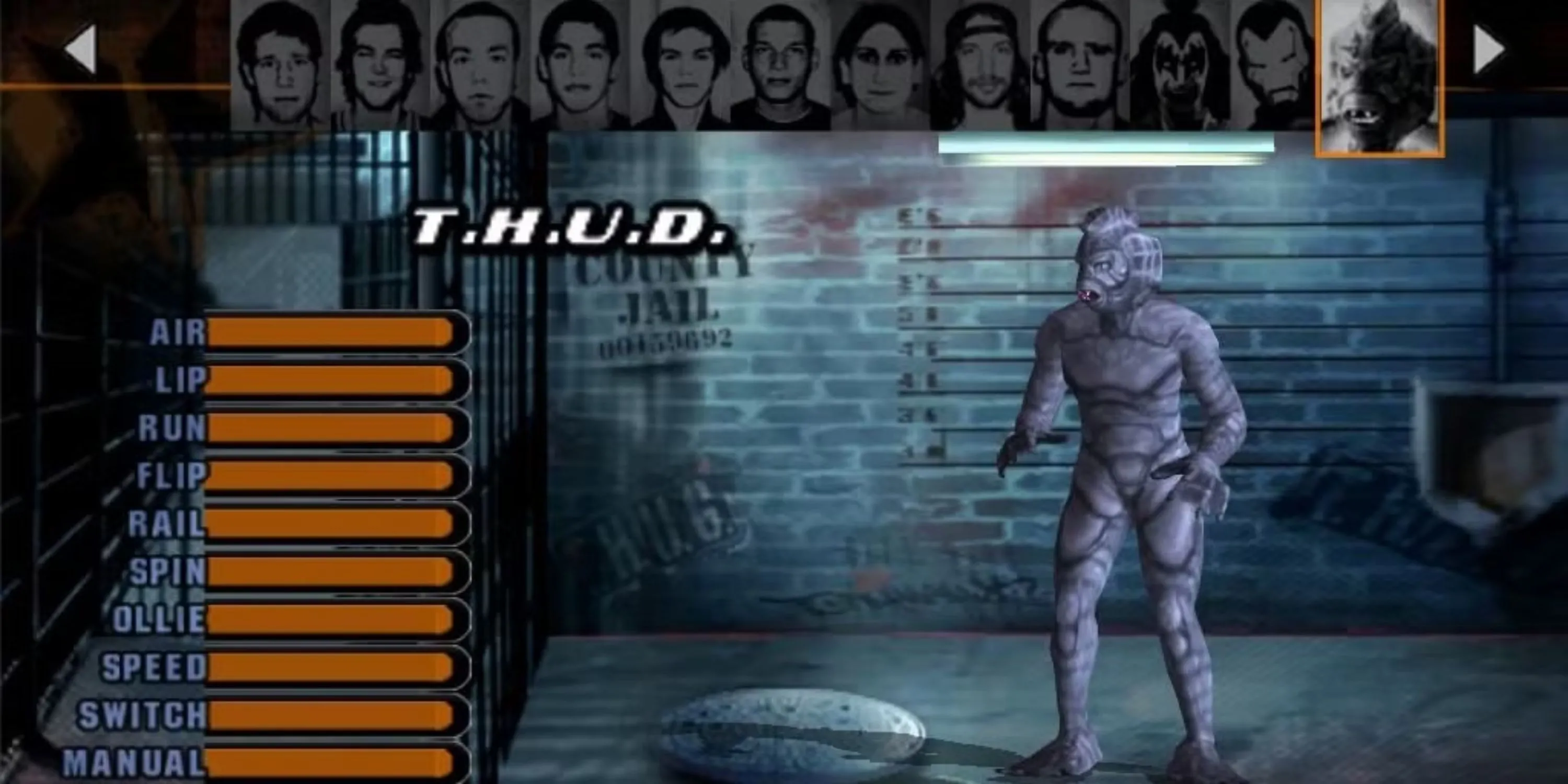 T.H.U.D. xuất hiện trên màn hình chọn nhân vật trong Tony Hawk's Underground