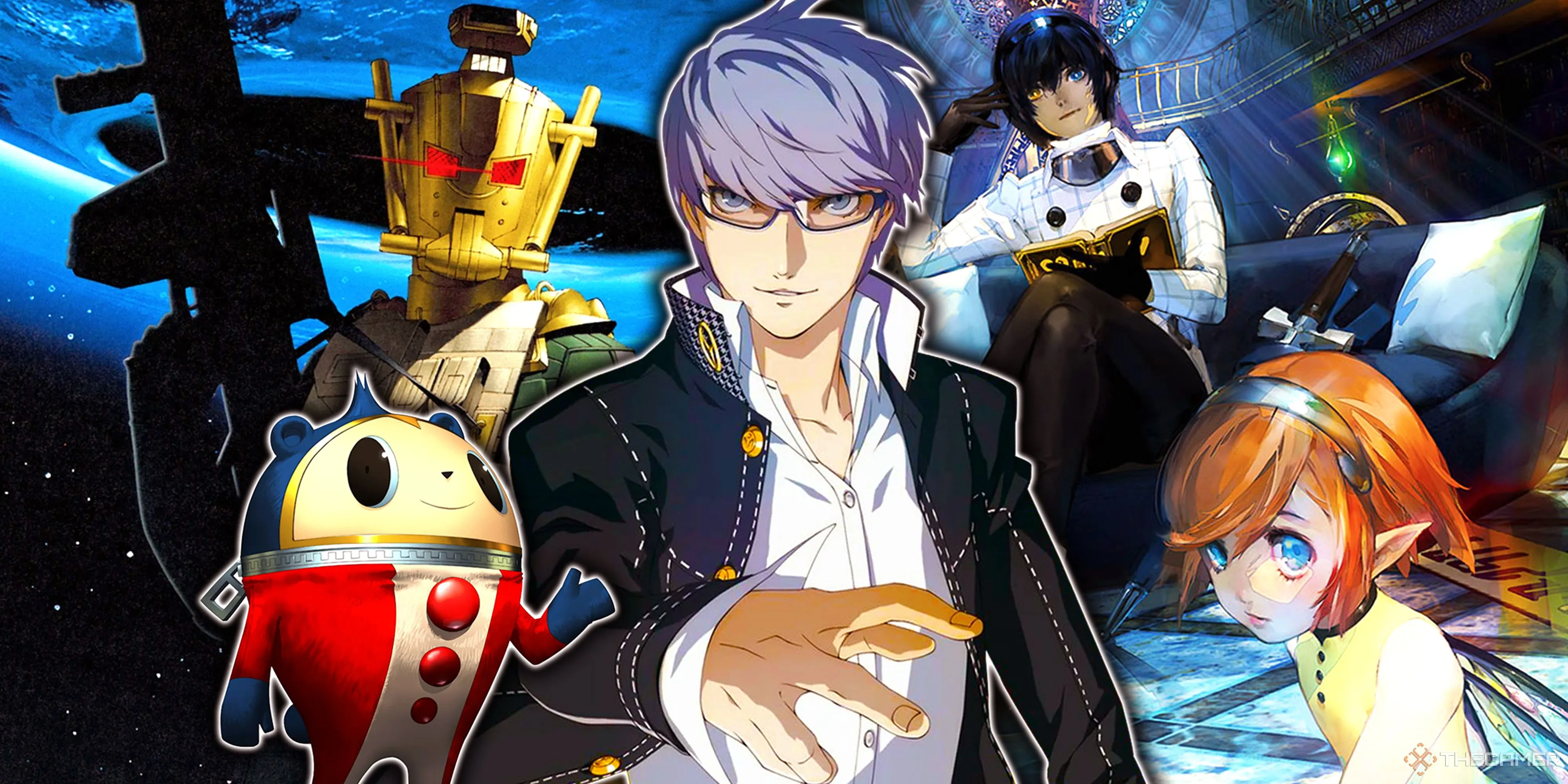 Tổng hợp bìa game Shin Megami Tensei Strange Journey, Persona 4 và Metaphor ReFantazio, đại diện cho các tựa JRPG kinh điển của Atlus.