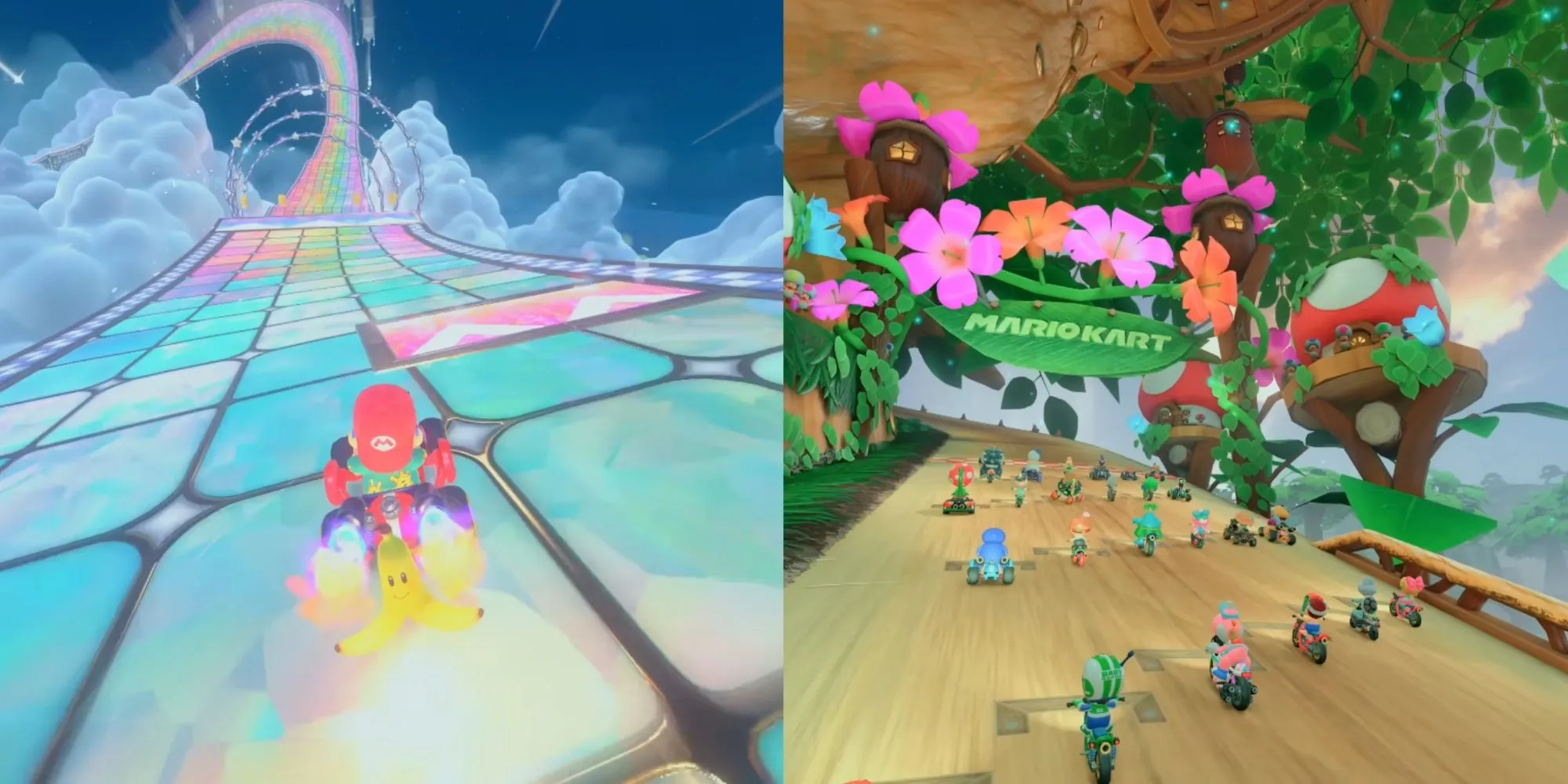 Tổng quan các đường đua mới và kinh điển như Rainbow Road và Acorn Heights trong Mario Kart World