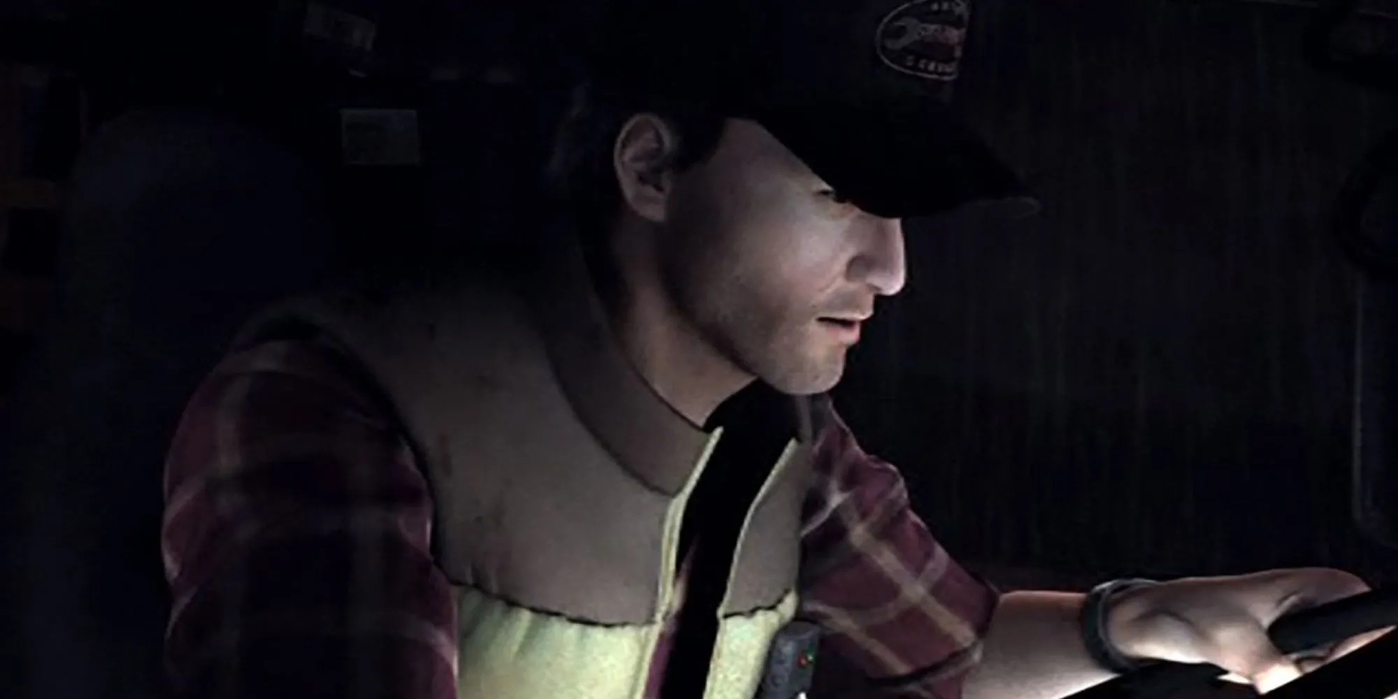 Travis Grady, người tài xế xe tải mạnh mẽ, đối mặt với bí ẩn trong Silent Hill Origins.